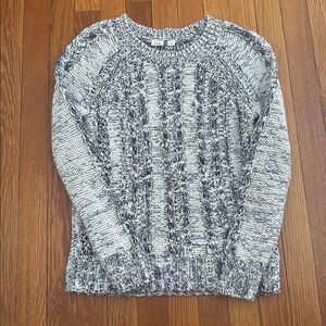 GAP White and Blue Cable Knit Sweater